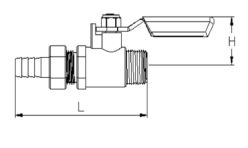 Mini-Kugelhahn, Messing, auf Luftkompressor