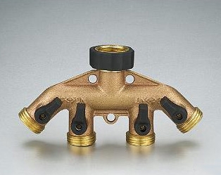 Messing 4-Wege Verteilerstück / 4-Wege-Wasserverteiler