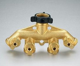 Messing 4-Wege Verteilerstück / 4-Wege-Wasserverteiler