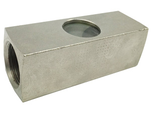 Metallverschmolzenes Schauglas, rechteckig